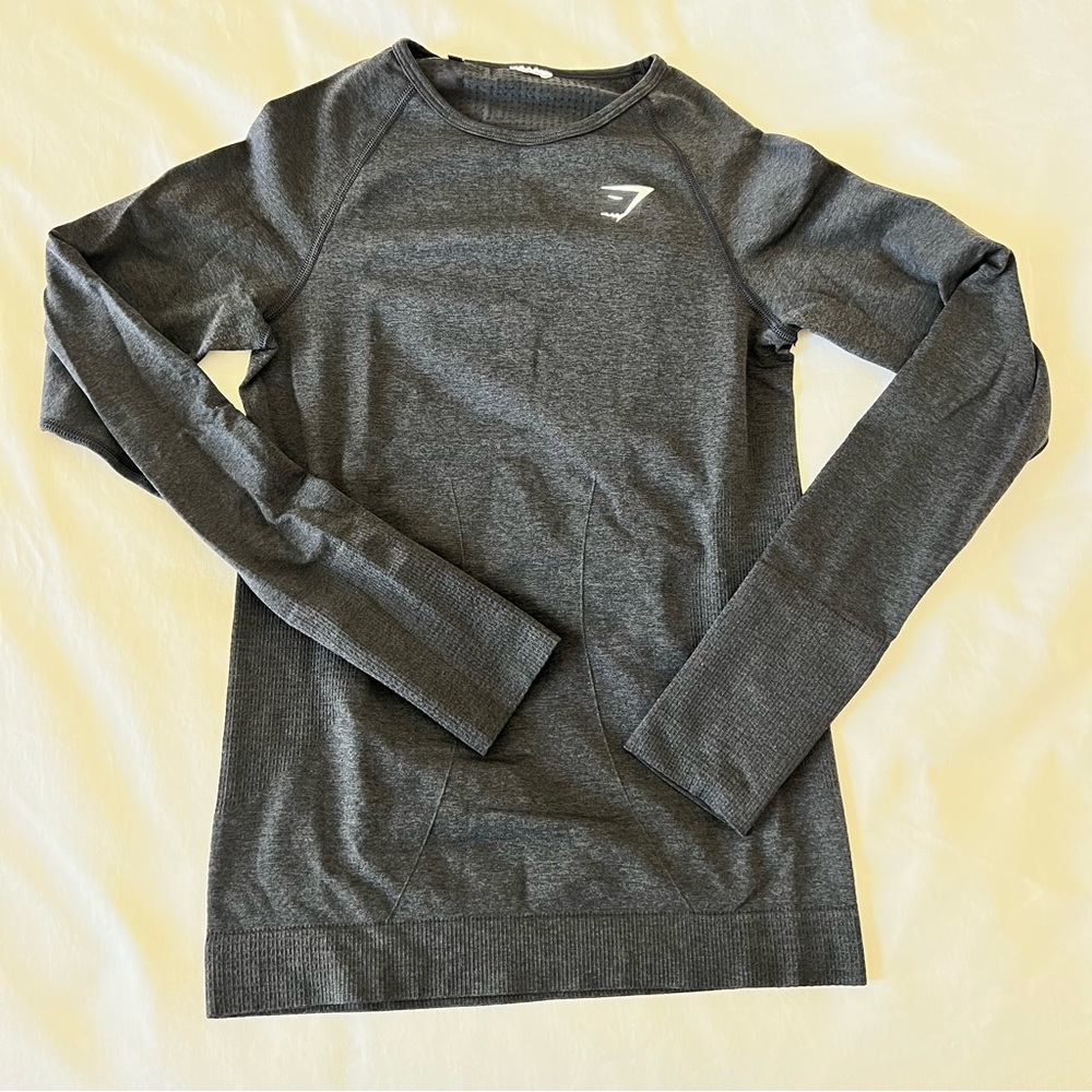 Gymshark Vital Seamless Long Sleeve Shirt - Black - Small